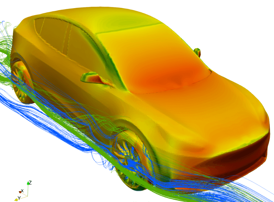 Pressure distribution or streamline plot